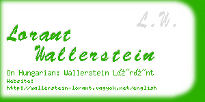 lorant wallerstein business card